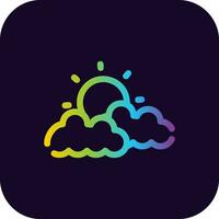 Cloudy Day Creative Icon Design vector