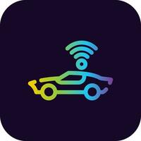 Self Driving Vehicle Creative Icon Design vector