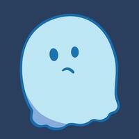 Cute Cartoon Ghost Boo Simple Vector art. Ghost blob character