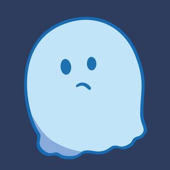 Cute Cartoon Ghost Boo Simple Vector art. Ghost blob character