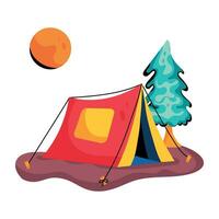 Trendy Camping Tent vector