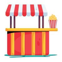 Trendy Popcorn Cart vector