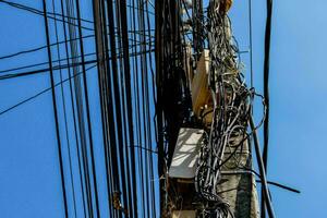 Tangled electrical wires photo