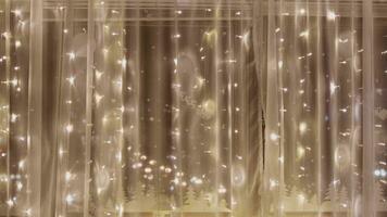 a curtain with lights on it in a room video