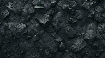 Coal mineral black as a cube stone background. AI Generative photo