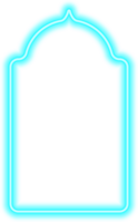 Ramadan islamic frame. Neon arch shape. Muslim door and window. Arabian bright template. png