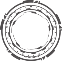 HUD tech circle for digital technology games design. Graphic element for cyber interface. Round ui frame. Circular abstract icon. png