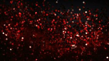 Red and black glitter - bokeh abstract background and texture AI Generative photo