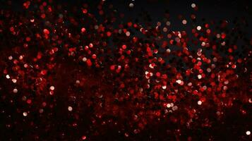 Red and black glitter - bokeh abstract background and texture AI Generative photo