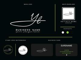 Hand Draw Yl Signature Business Logo, Initial Luxury YL Logo Icon Design vector