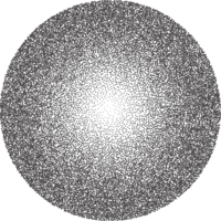 granuleux cercle avec bruit à pois texture. pente Balle avec ombre. abstrait planète sphère avec demi-teinte pointillé effet. png