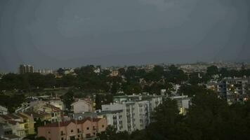 One hour timelapse overlooking changeable weather partially cloudy skies video