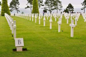 White crosses in a graveyard photo