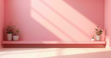 Abstract pink background with podium photo