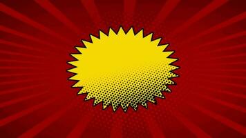 Red Yellow Comic Text Bubble Motion Background video