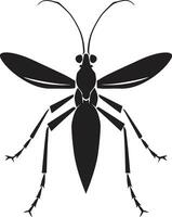 Insect Elegance in Black and White Abstract Stick Insect Emblem vector