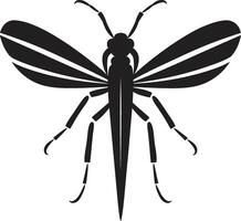 Shadowy Bug Design Elegant Insect Badge vector