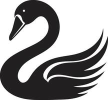 Abstract Swan Logo in Black Minimalist Swan Vector Art