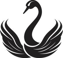 Abstract Swan Illustration Swan Serenity Emblem vector