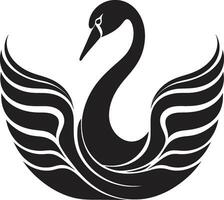 Swan Serenity Emblem Elegant Swan Silhouette vector