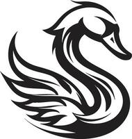 Majestic Swan Vector Icon Graceful Swan Badge