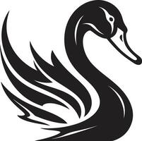 Chic Black Swan Design Majestic Swan Vector Icon