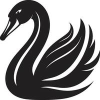 Abstract Swan Emblem Chic Black Swan Design vector