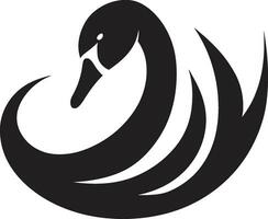 Artistic Swan Badge Line Art Bird Logo vector