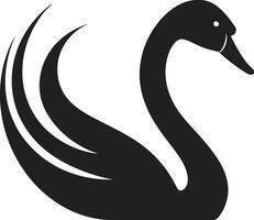 Abstract Swan Profile in Black Swan Glyph Design vector