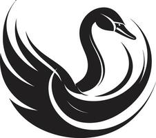 Swan Serenade Icon Minimalistic Swan Logo vector