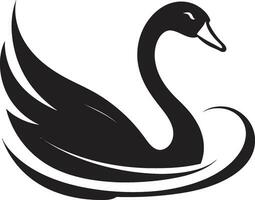 Swan Glyph Design Majestic Swan Badge vector