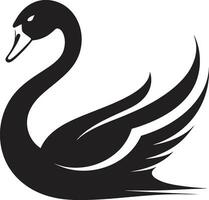 Swans Grace in Lines Stylish Black Swan Illustration vector