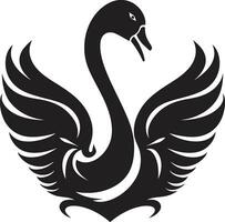 Graceful Swan Glyph Line Art Swan Profile vector
