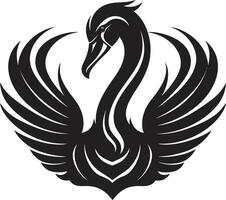 Swans Monochrome Beauty Abstract Bird Badge vector