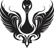 Sculpted Swan Beauty Swan Iconography in Black vector