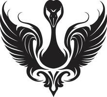 Sculpted Swan Beauty Swan Iconography in Black vector