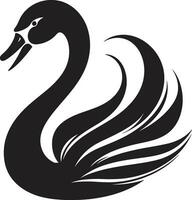 Vectorized Swan Elegance Black Swan in Art vector