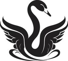 Swans Elegance in Lines Artistic Swan Illustration vector