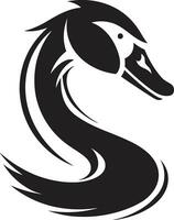 Black and White Bird Emblem Graceful Swan Majesty vector