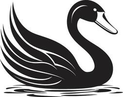 Swan Lake Reflections Minimalistic Swan Silhouette vector