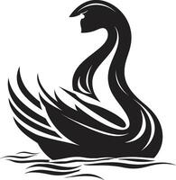 Eco Friendly Swan Profile Swans Tranquil Glyph vector