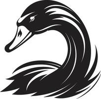 Swans Tranquil Glyph Abstract Swan Icon vector