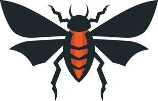 Desert Hunter Insect Icon Tarantula Hawk Silhouette vector