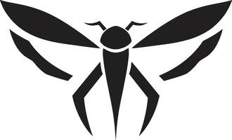 Predator of the Desert Logo Tarantula Hawk Icon in Black vector