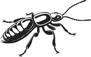 Black Termite Vector Creeping Insect Emblem