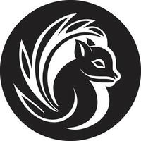 Ink Black Squirrel Symbol Stealthy Squirrel Logo vector