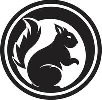 Black Beauty Squirrel Emblem Ink Black Squirrel Symbol vector