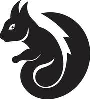 Obsidian Squirrel Icon Monochromatic Squirrel Badge vector