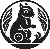 Stealthy Squirrel Logo Charcoal Squirrel Vector