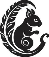 Glossy Black Squirrel Badge Black Diamond Squirrel Mark vector
